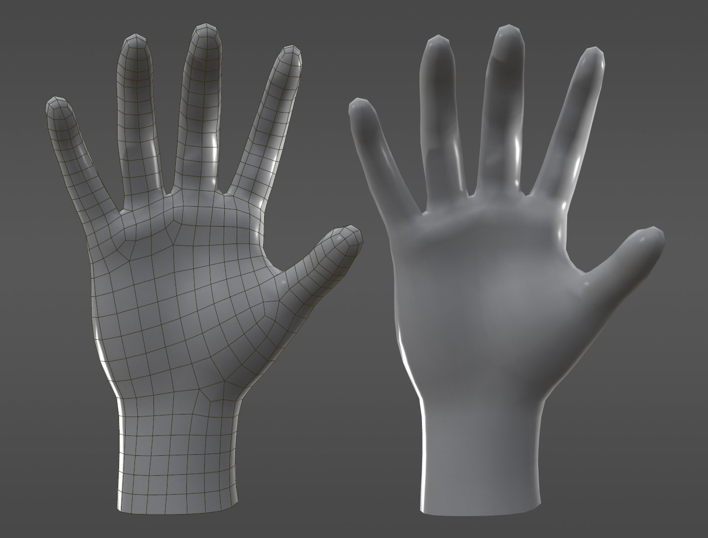 Game resolution hands Low-poly 3D model_3