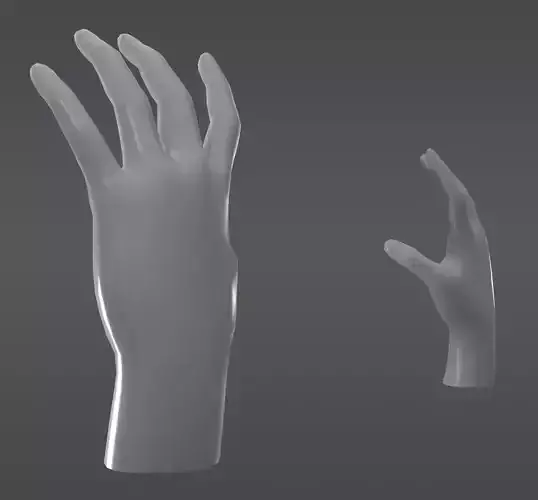 Game resolution hands Low-poly 3D model