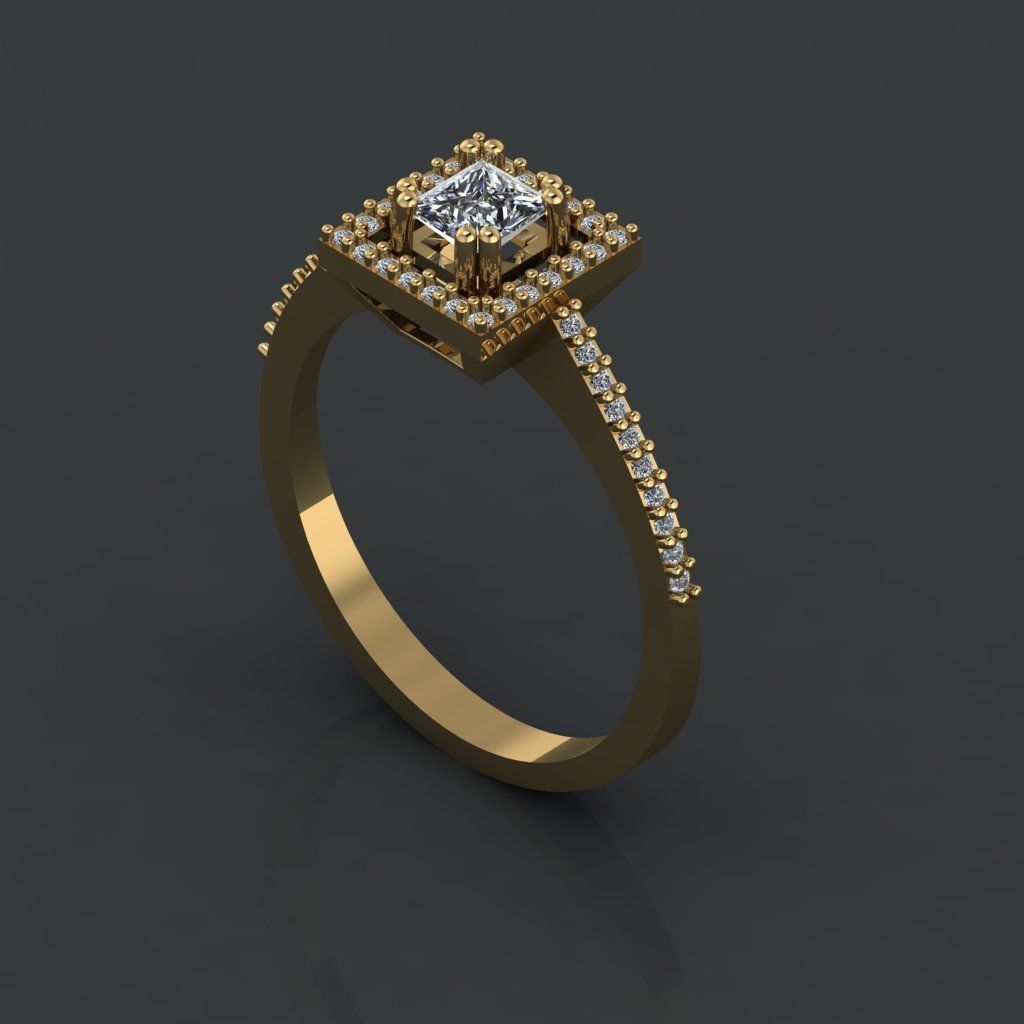 T195- Diamond ring 3D print model_1