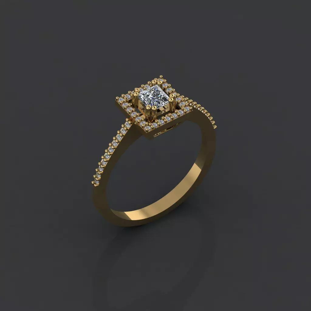 T195- Diamond ring 3D print model_0