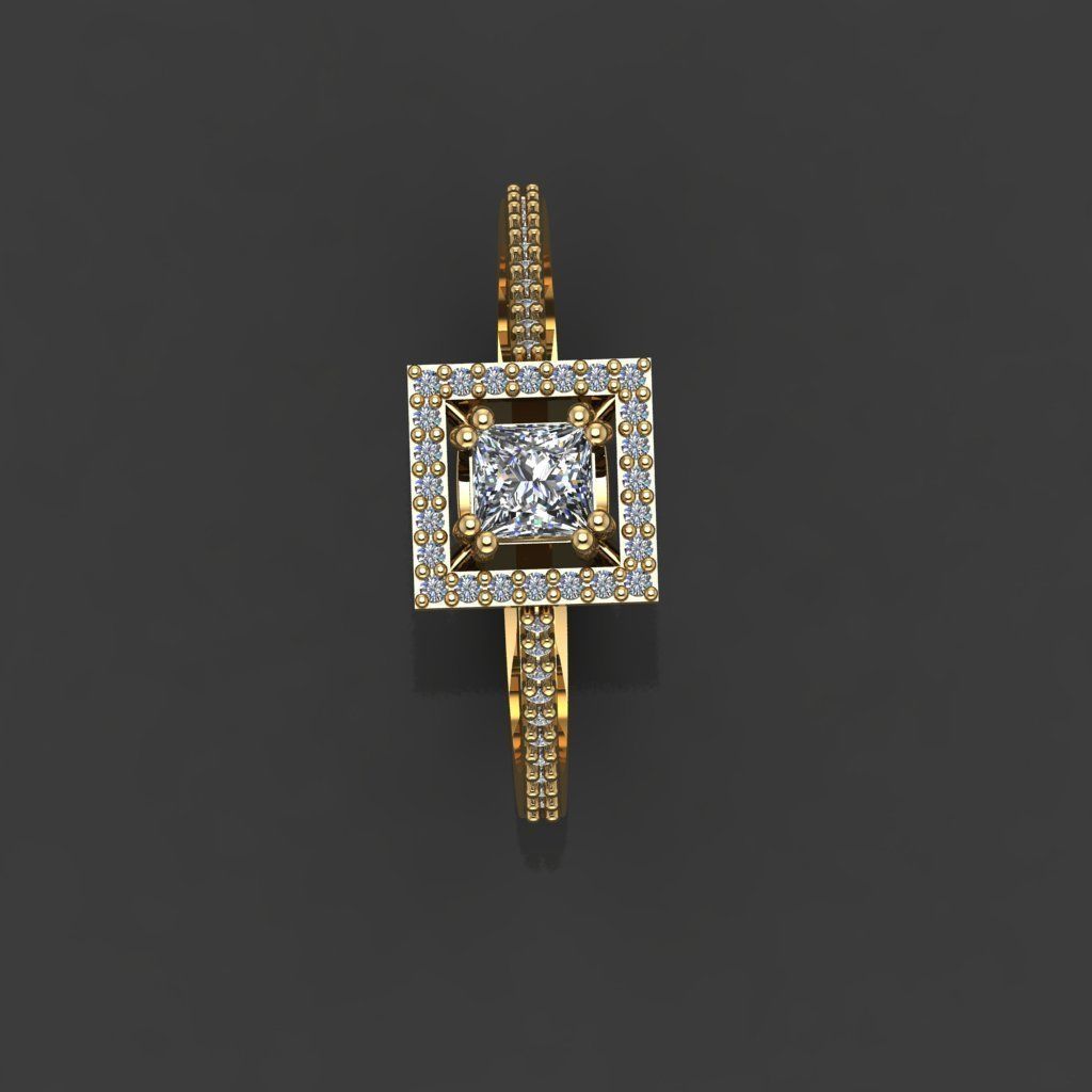T195- Diamond ring 3D print model_2