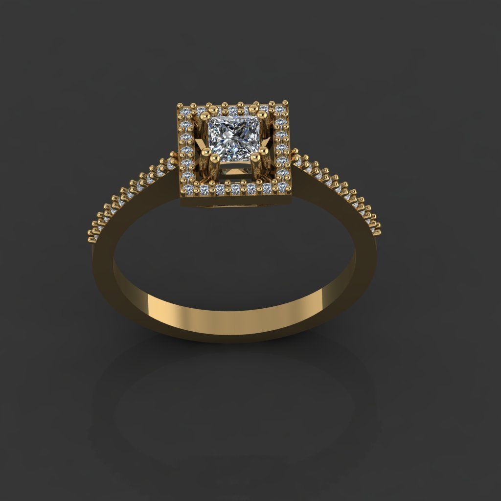 T195- Diamond ring 3D print model_3