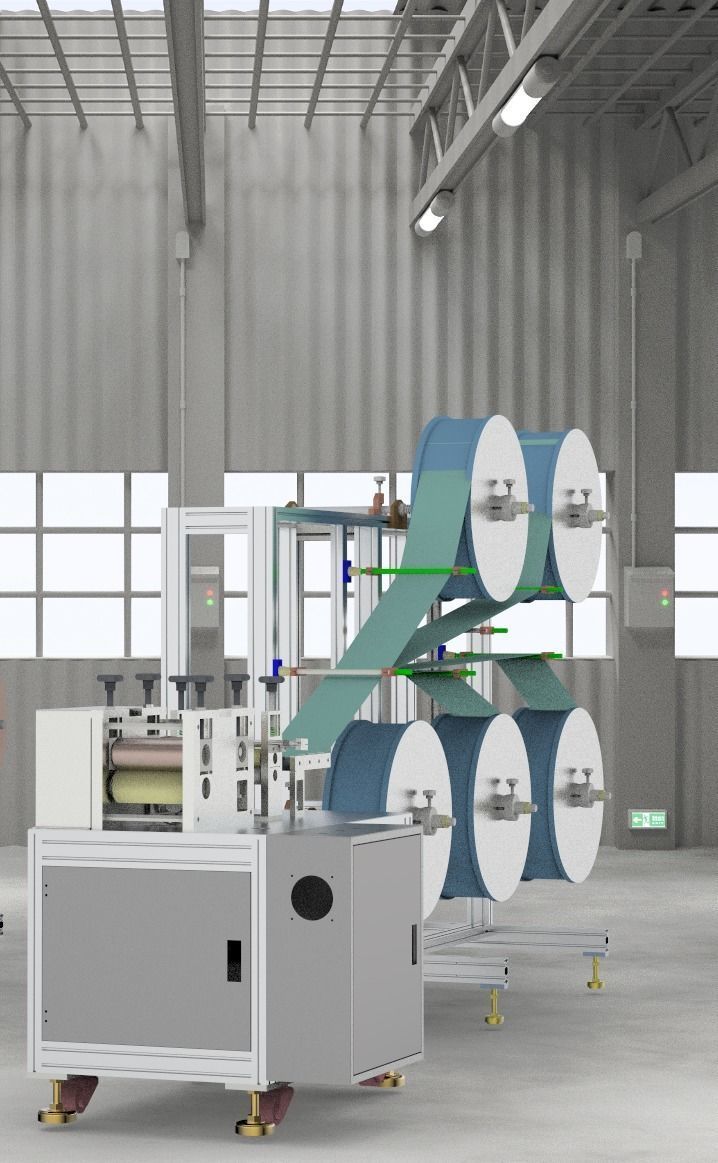 KN95 semi-automatic production machine 3D model_1