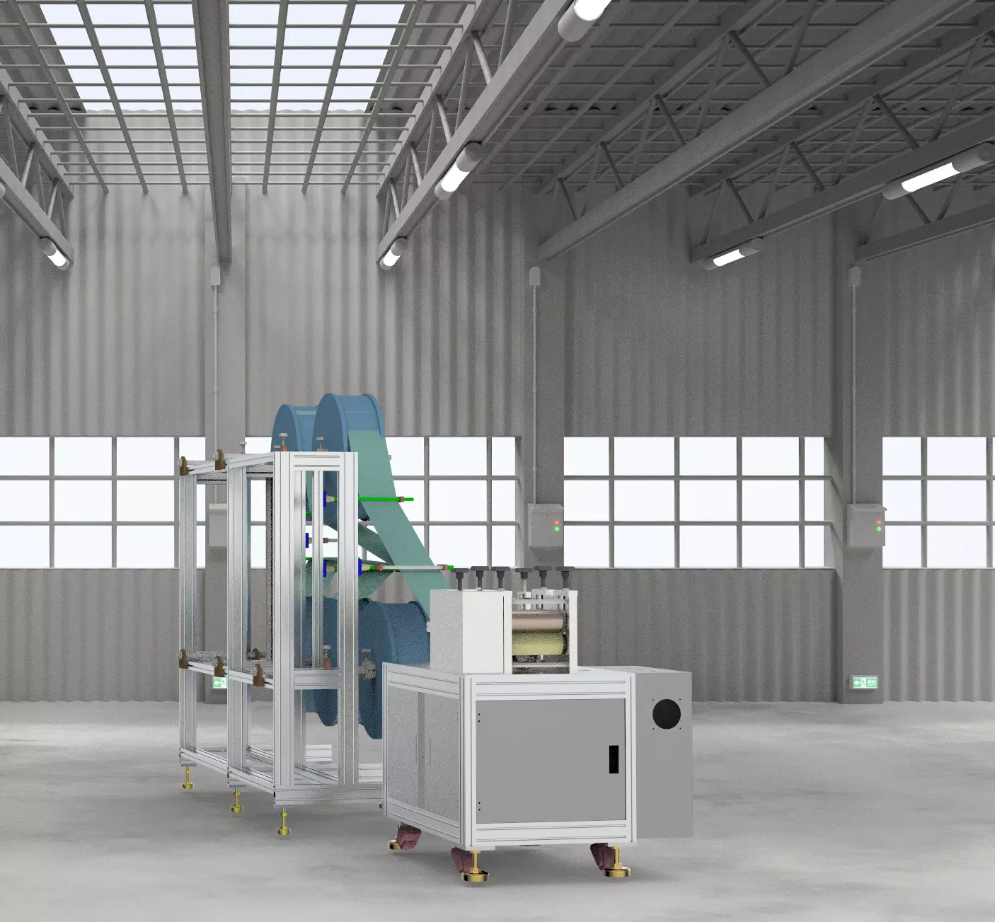 KN95 semi-automatic production machine 3D model_0