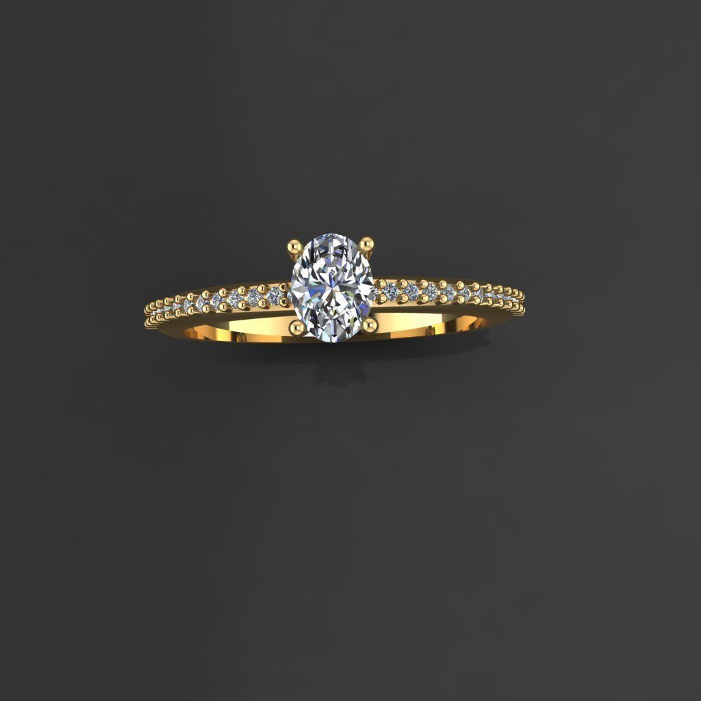 T197- Diamond ring 3D print model_3