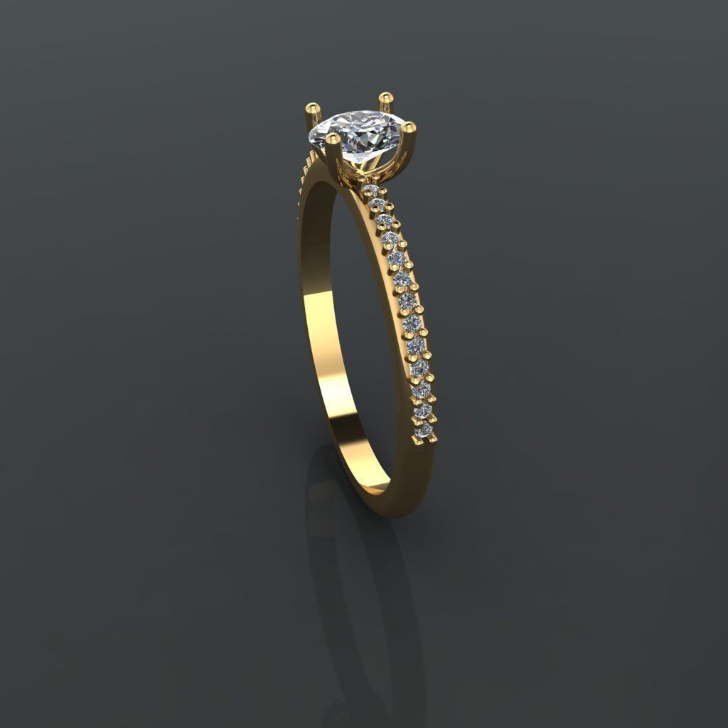 T197- Diamond ring 3D print model_2