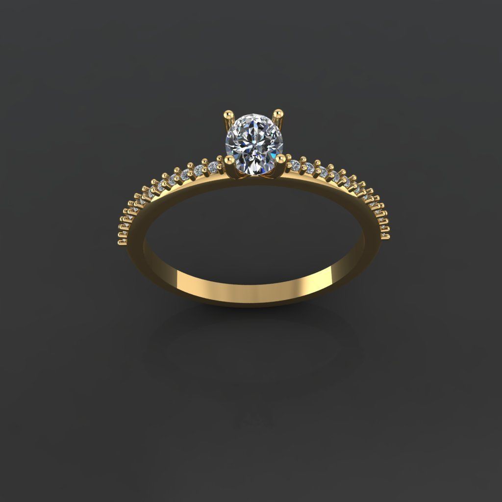 T197- Diamond ring 3D print model_1