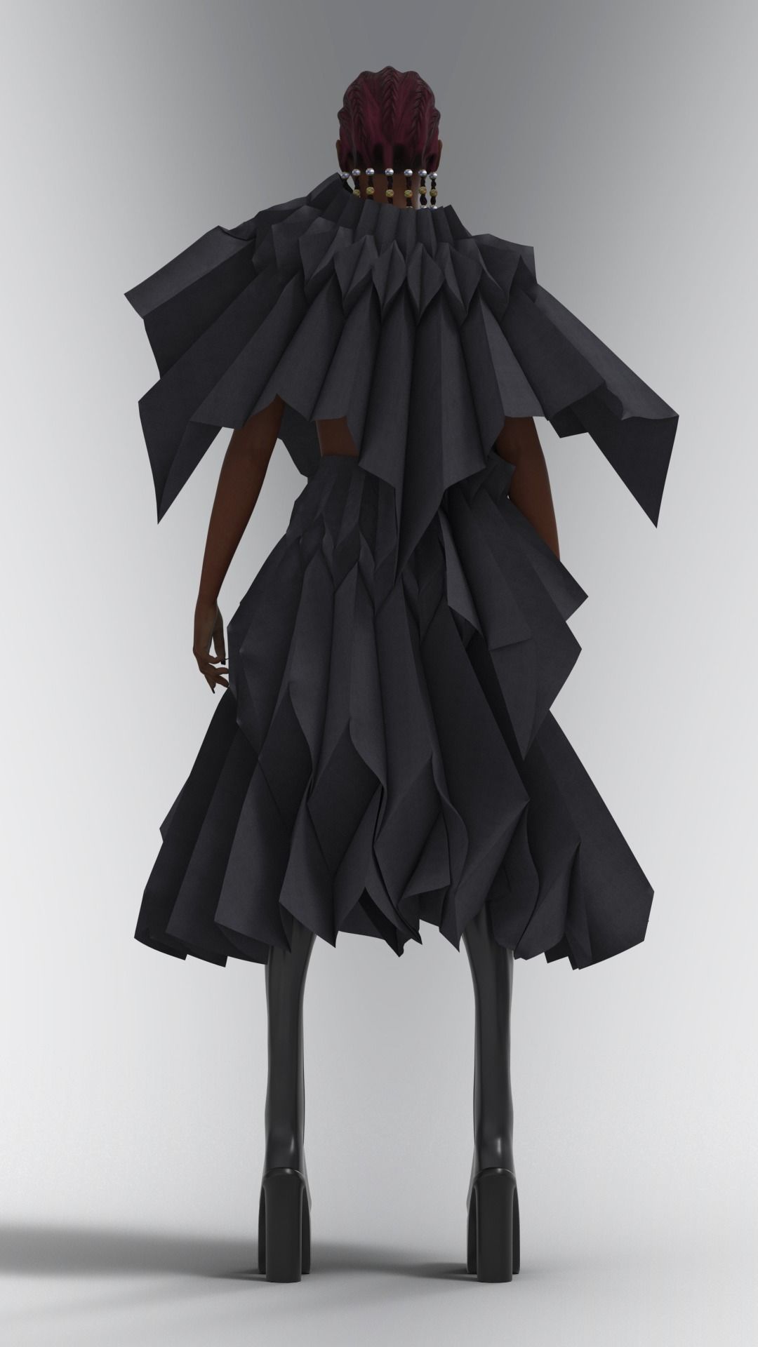 Origami Technique Design Low-poly 3D model_2