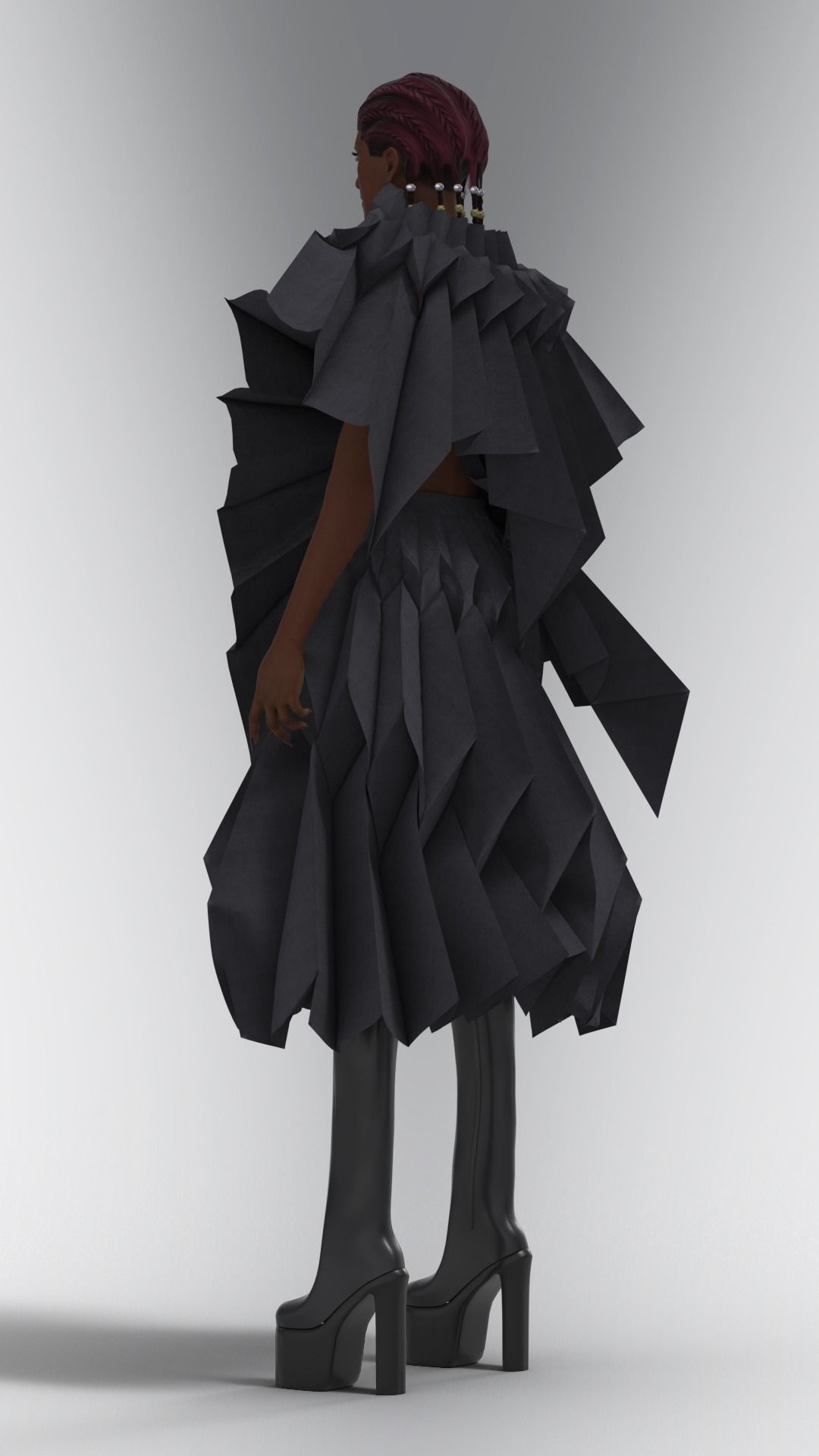 Origami Technique Design Low-poly 3D model_1