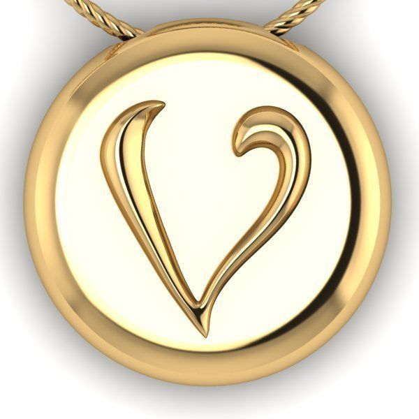 Alphabet Latin V 3D print model_26