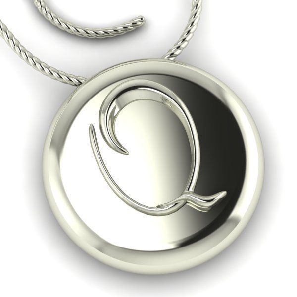 Alphabet Latin Q 3D print model_3