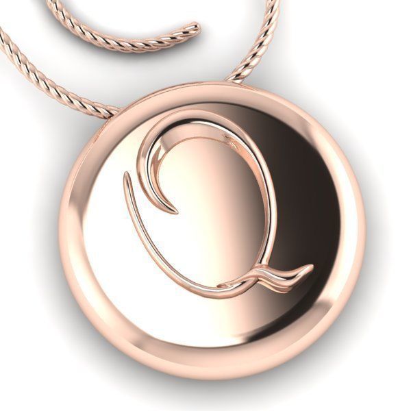 Alphabet Latin Q 3D print model_2