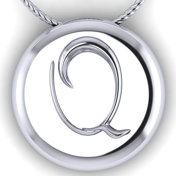 Alphabet Latin Q 3D print model_23