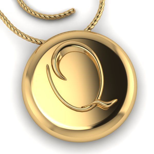 Alphabet Latin Q 3D print model_4