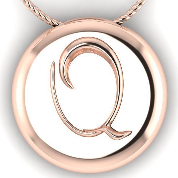 Alphabet Latin Q 3D print model_24