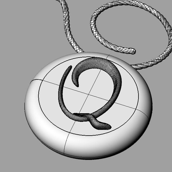 Alphabet Latin Q 3D print model_17