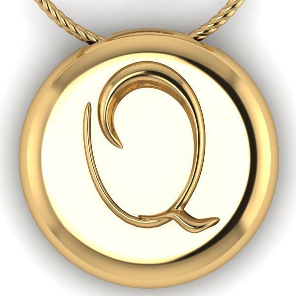 Alphabet Latin Q 3D print model_26