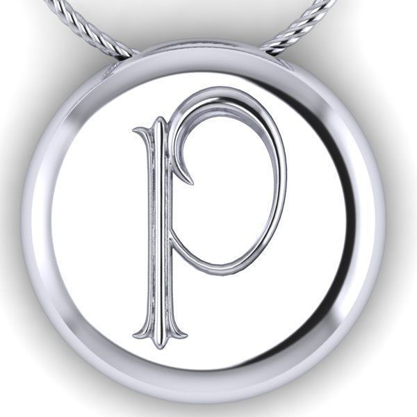 Alphabet Latin P 3D print model_23