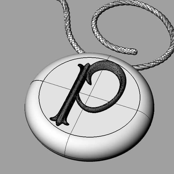 Alphabet Latin P 3D print model_17