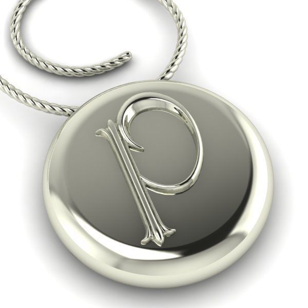 Alphabet Latin P 3D print model_3