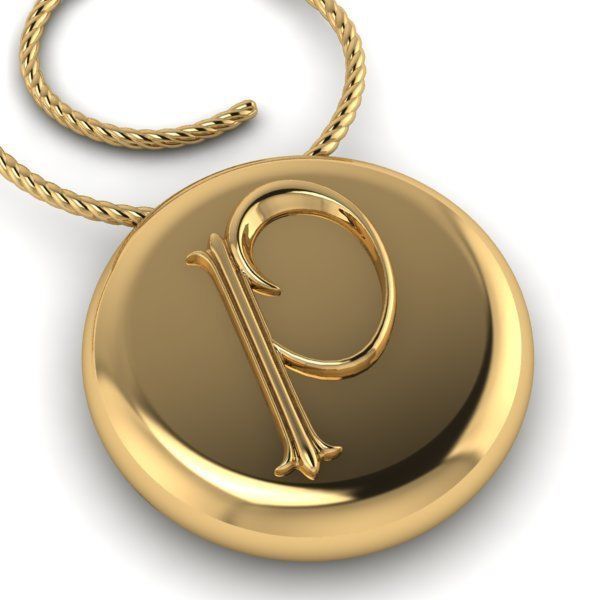 Alphabet Latin P 3D print model_4