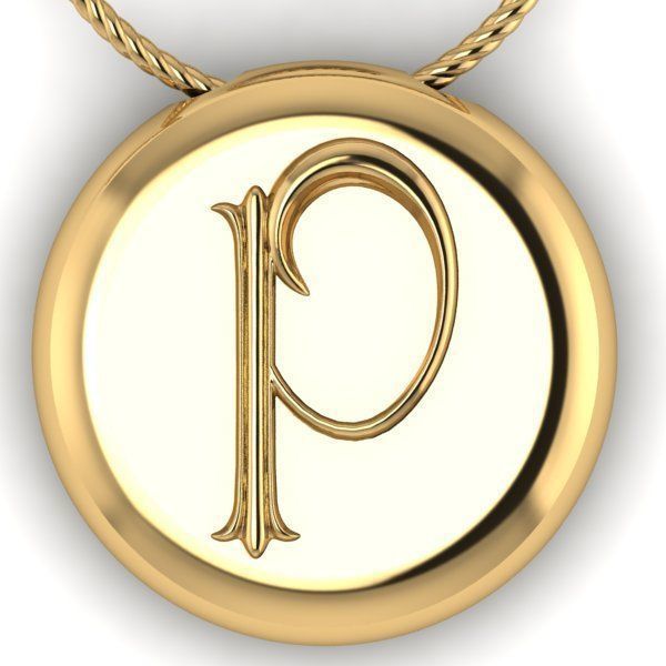 Alphabet Latin P 3D print model_26