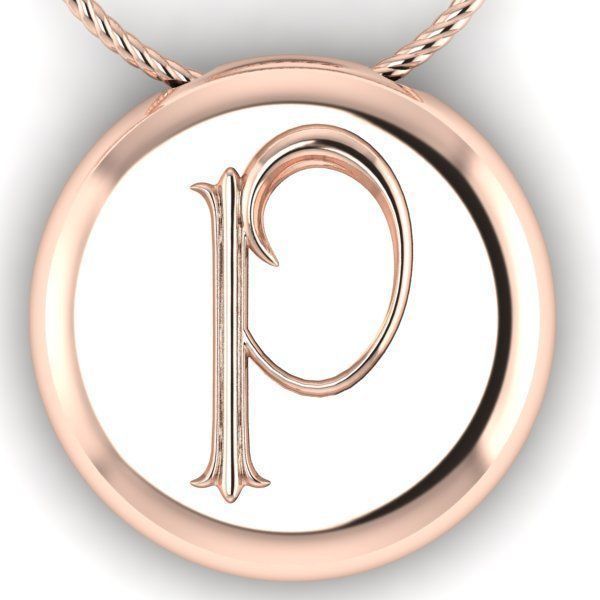 Alphabet Latin P 3D print model_24