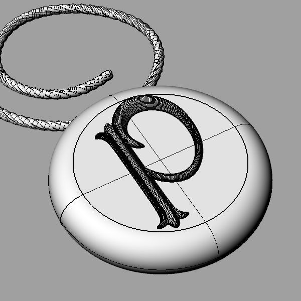 Alphabet Latin P 3D print model_1