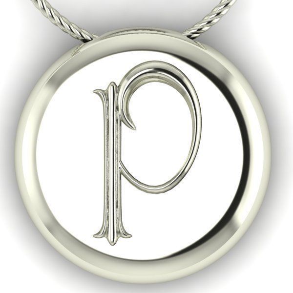 Alphabet Latin P 3D print model_25