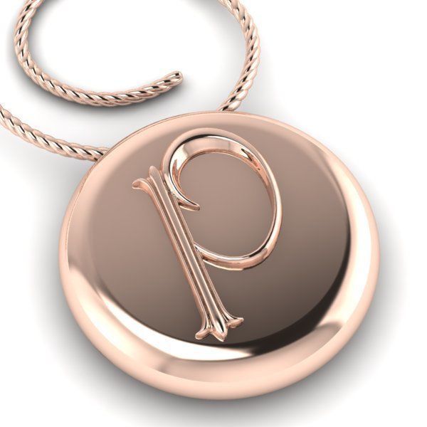 Alphabet Latin P 3D print model_2