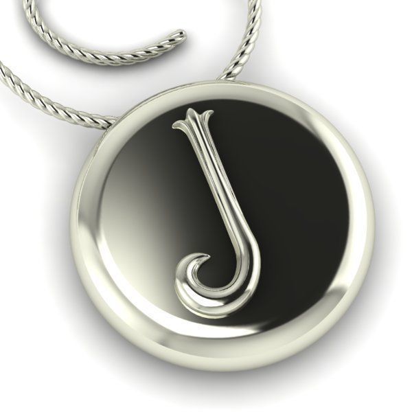 Alphabet Latin J 3D print model_3