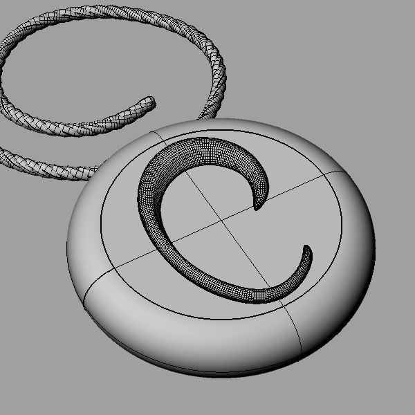 Alphabet Latin C 3D print model_1