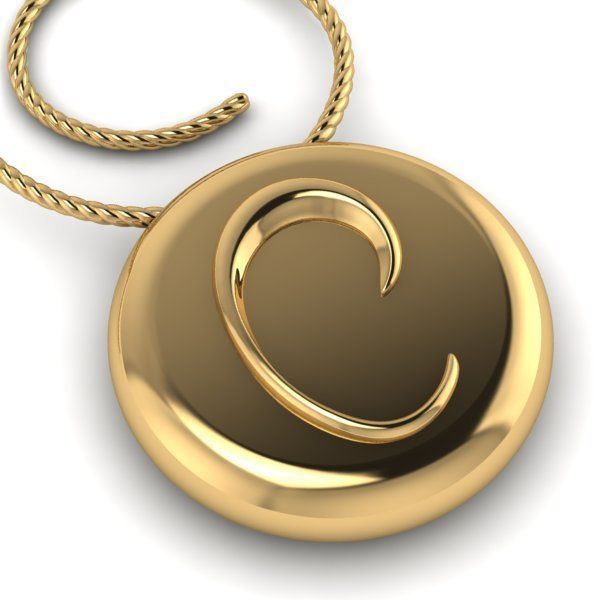 Alphabet Latin C 3D print model_4