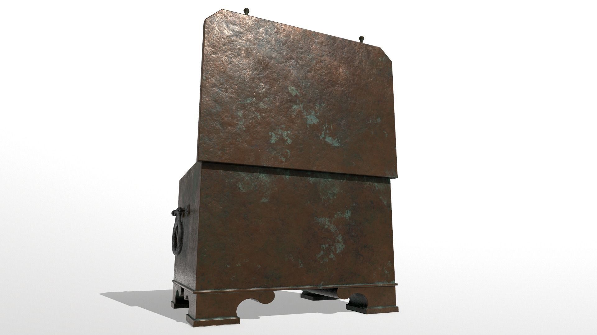 Antique chest safe PBR Low-poly 3D model_2