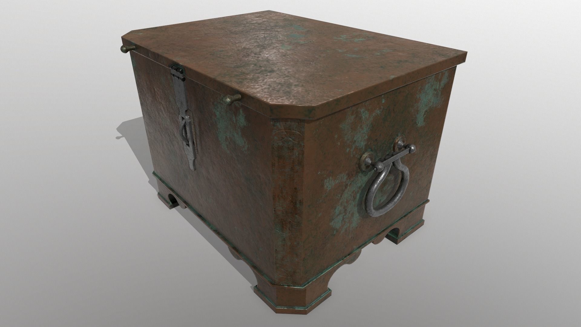 Antique chest safe PBR Low-poly 3D model_5