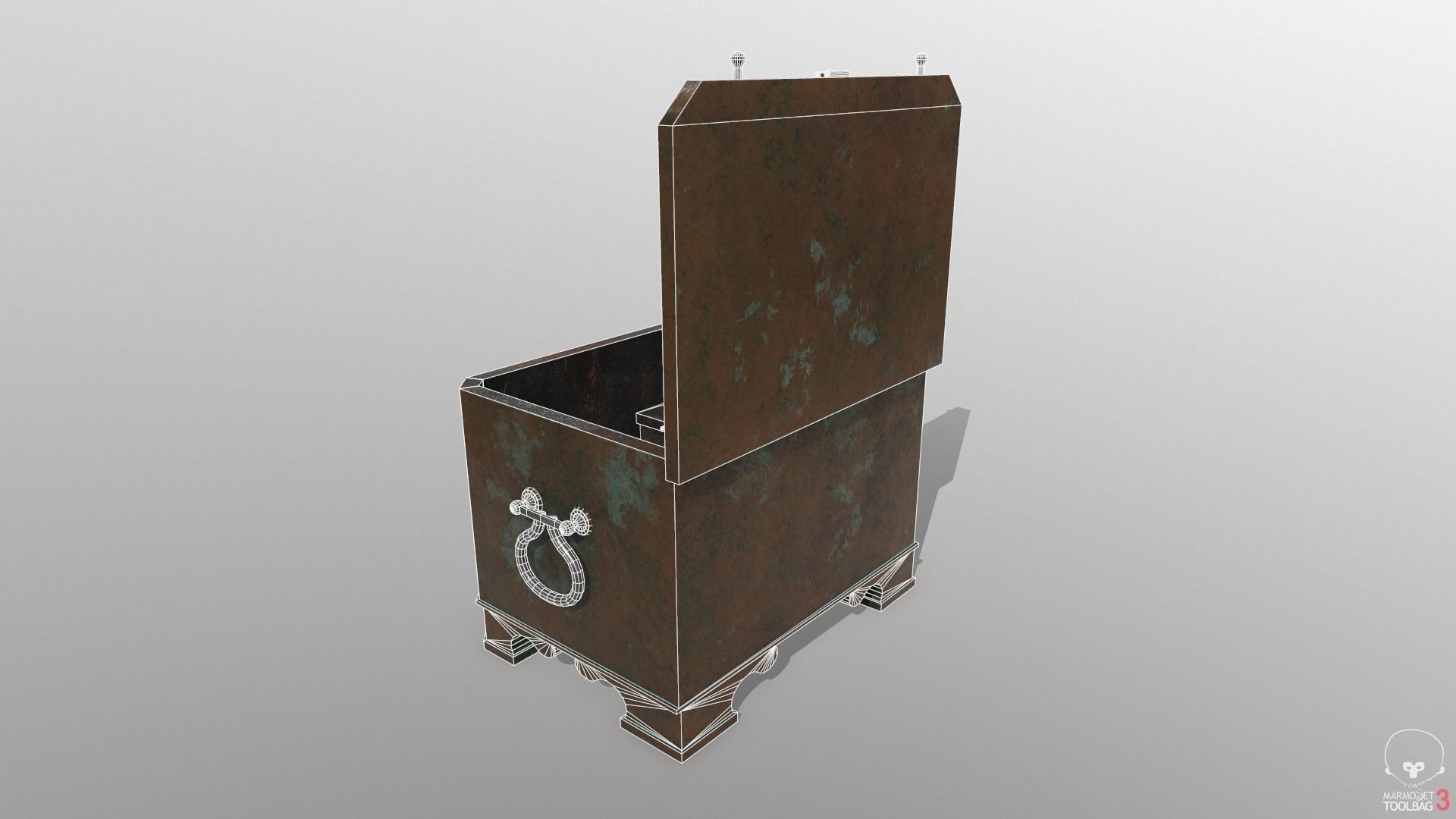 Antique chest safe PBR Low-poly 3D model_9