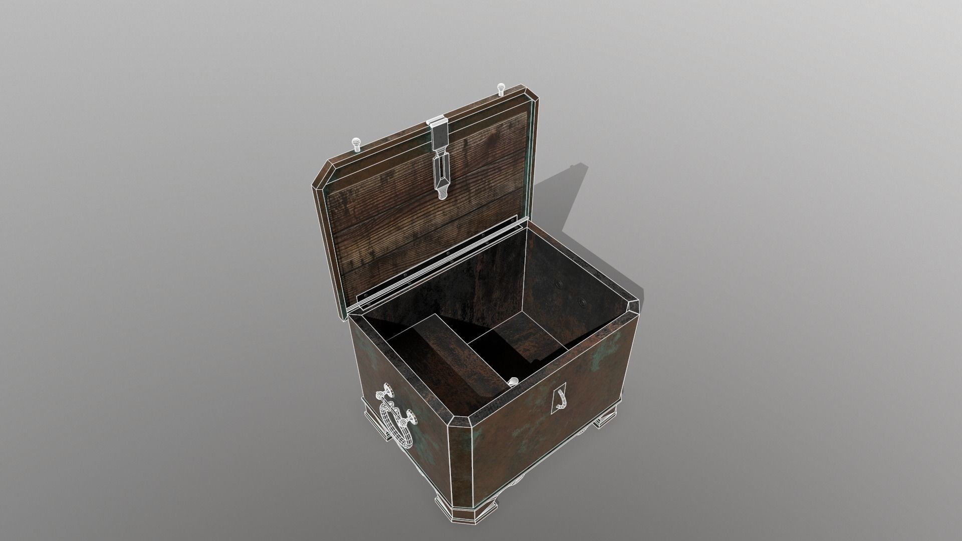 Antique chest safe PBR Low-poly 3D model_8