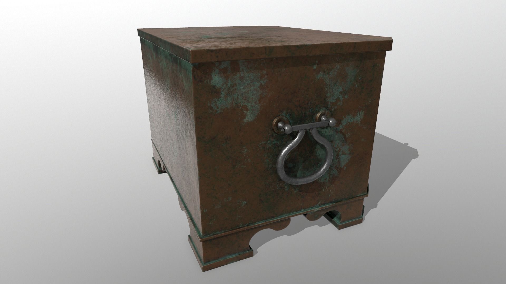 Antique chest safe PBR Low-poly 3D model_4