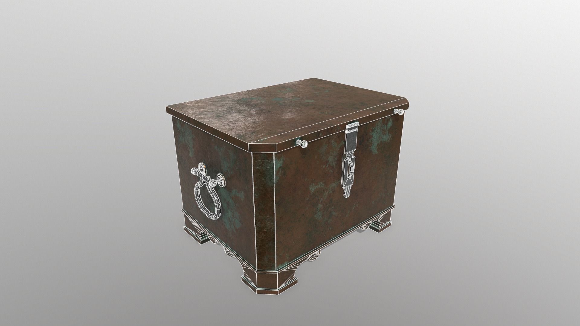 Antique chest safe PBR Low-poly 3D model_6