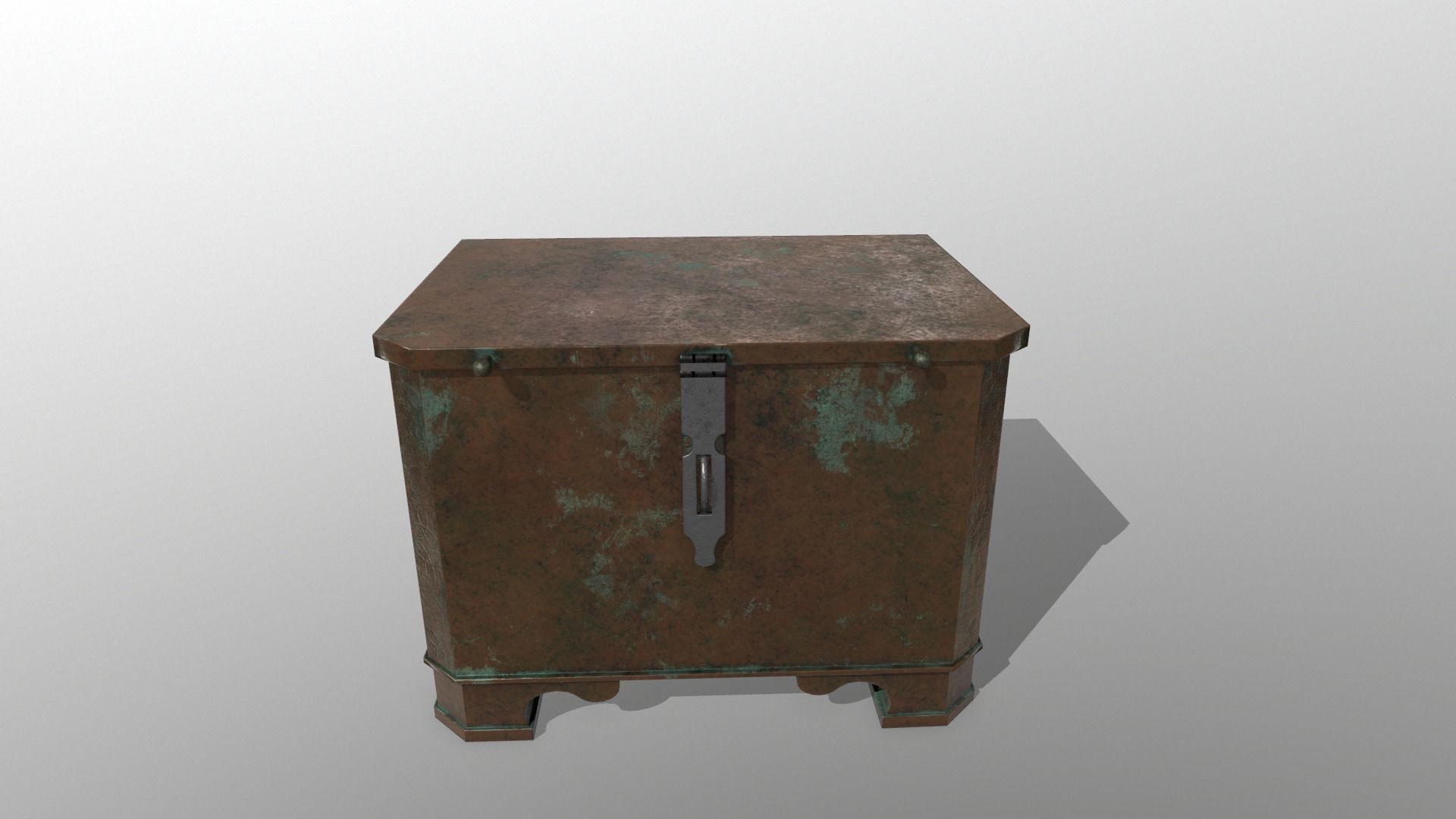 Antique chest safe PBR Low-poly 3D model_3