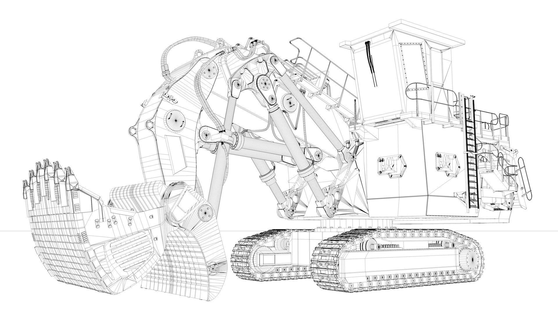 Mining Shovel Excavator 3D model_53