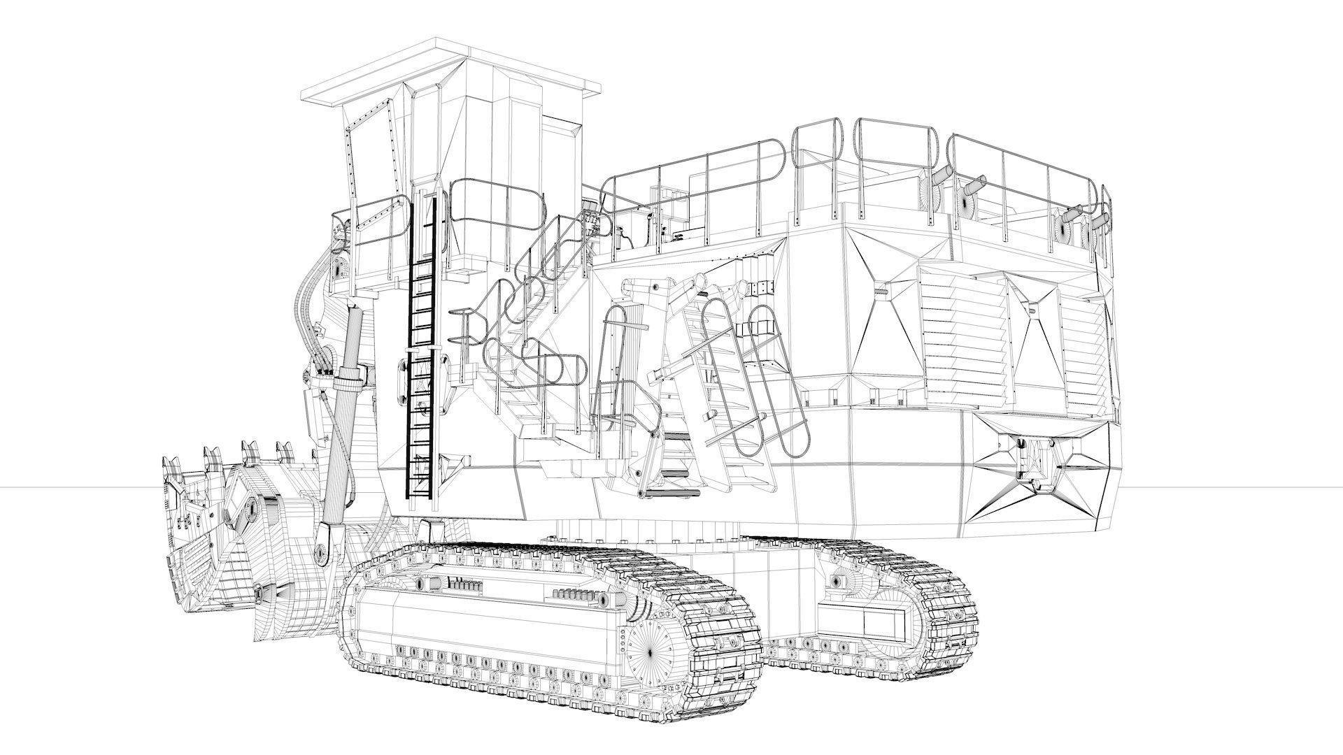 Mining Shovel Excavator 3D model_54