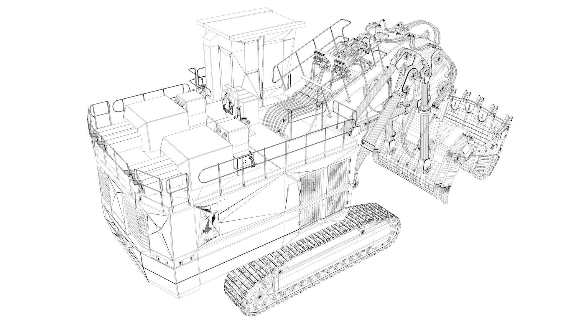 Mining Shovel Excavator 3D model_55