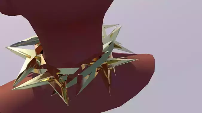 Necklace apocalyptic virtual fashion element Golden Stars 3D model