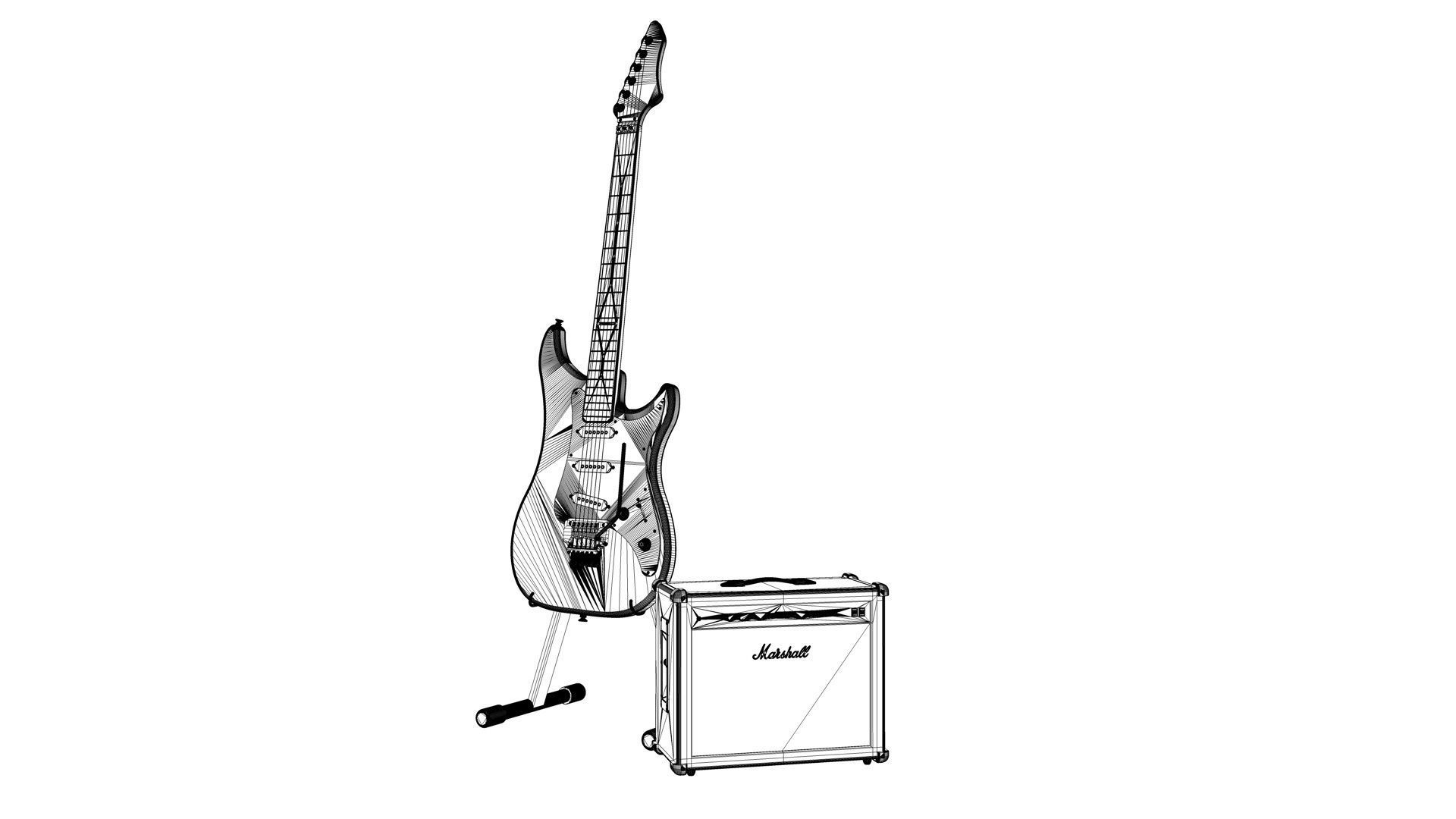 Fender Guitar and Amplifier 3D model_18