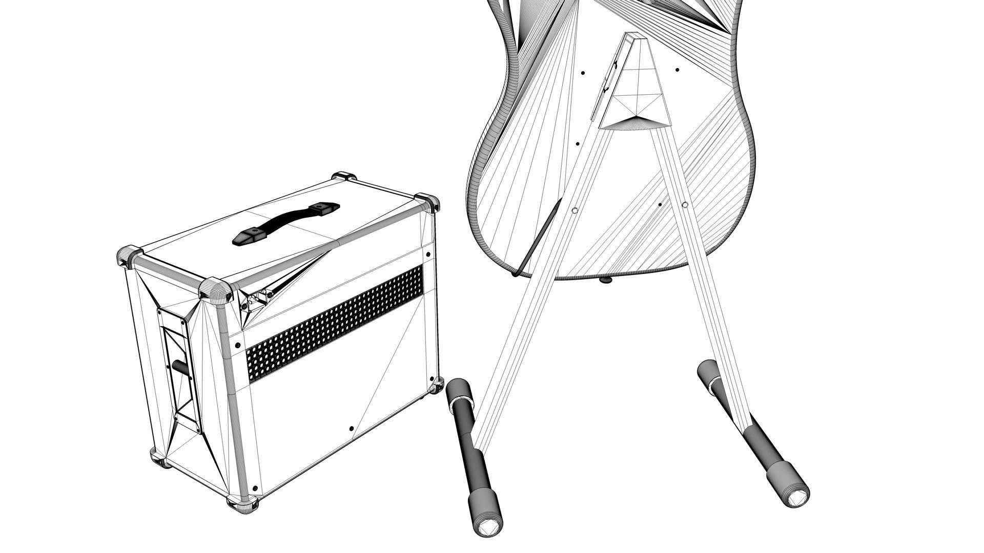 Fender Guitar and Amplifier 3D model_20