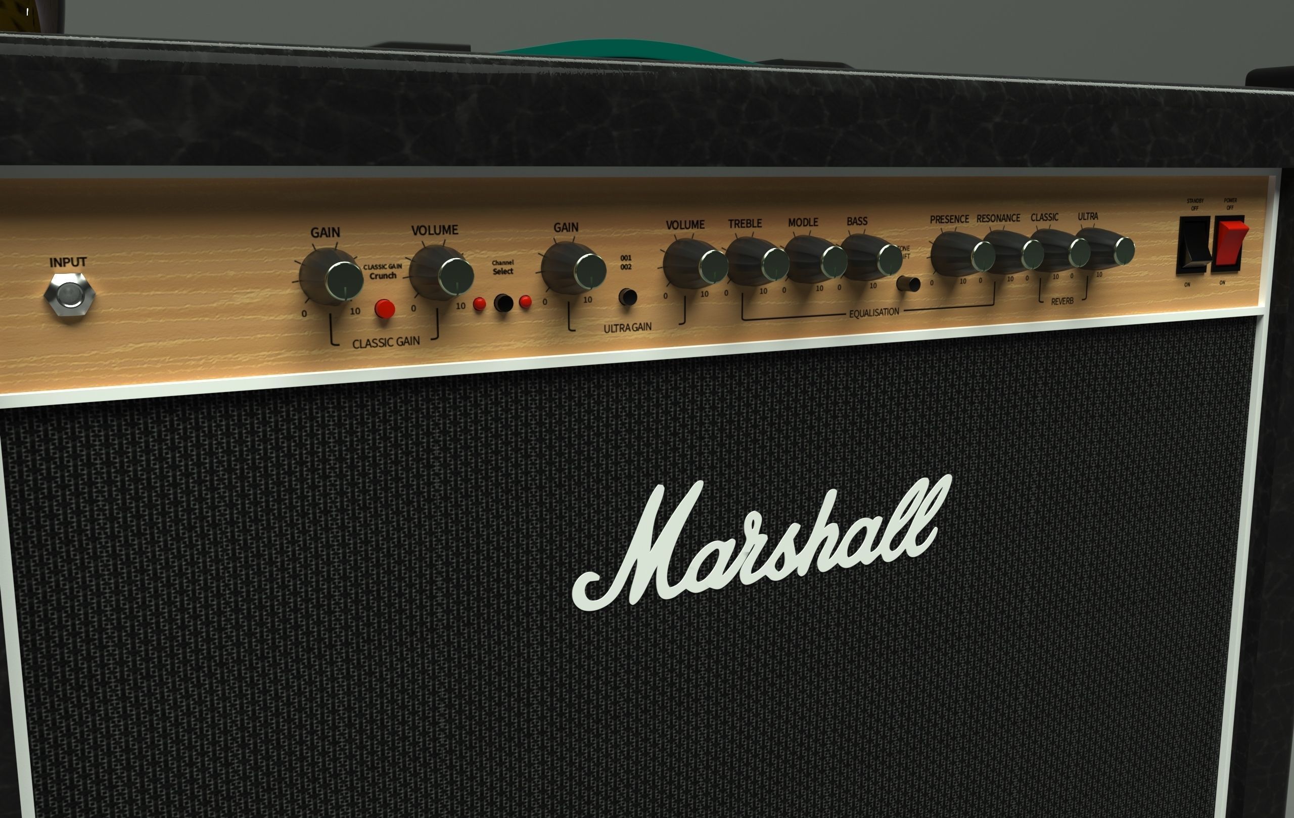 Fender Guitar and Amplifier 3D model_6