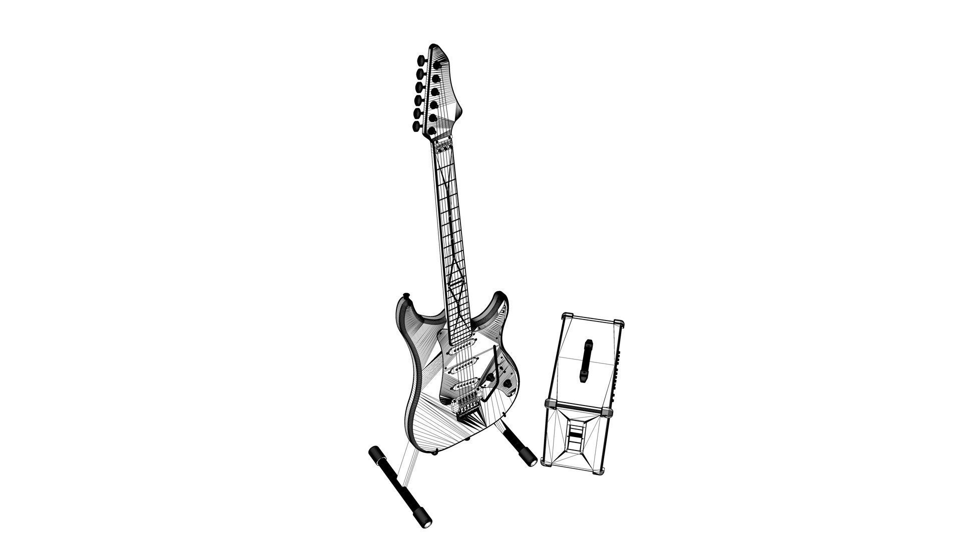 Fender Guitar and Amplifier 3D model_21