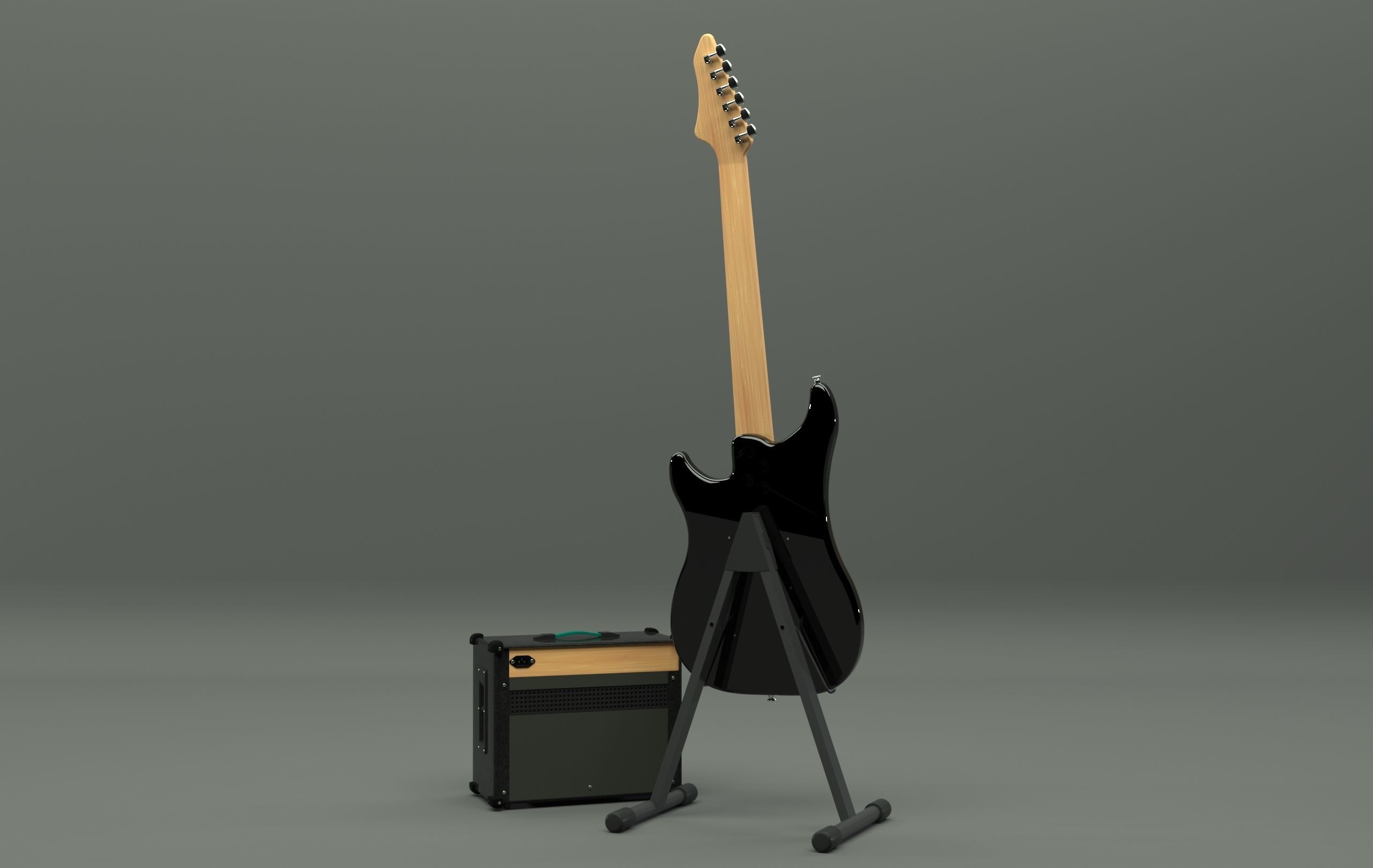 Fender Guitar and Amplifier 3D model_15