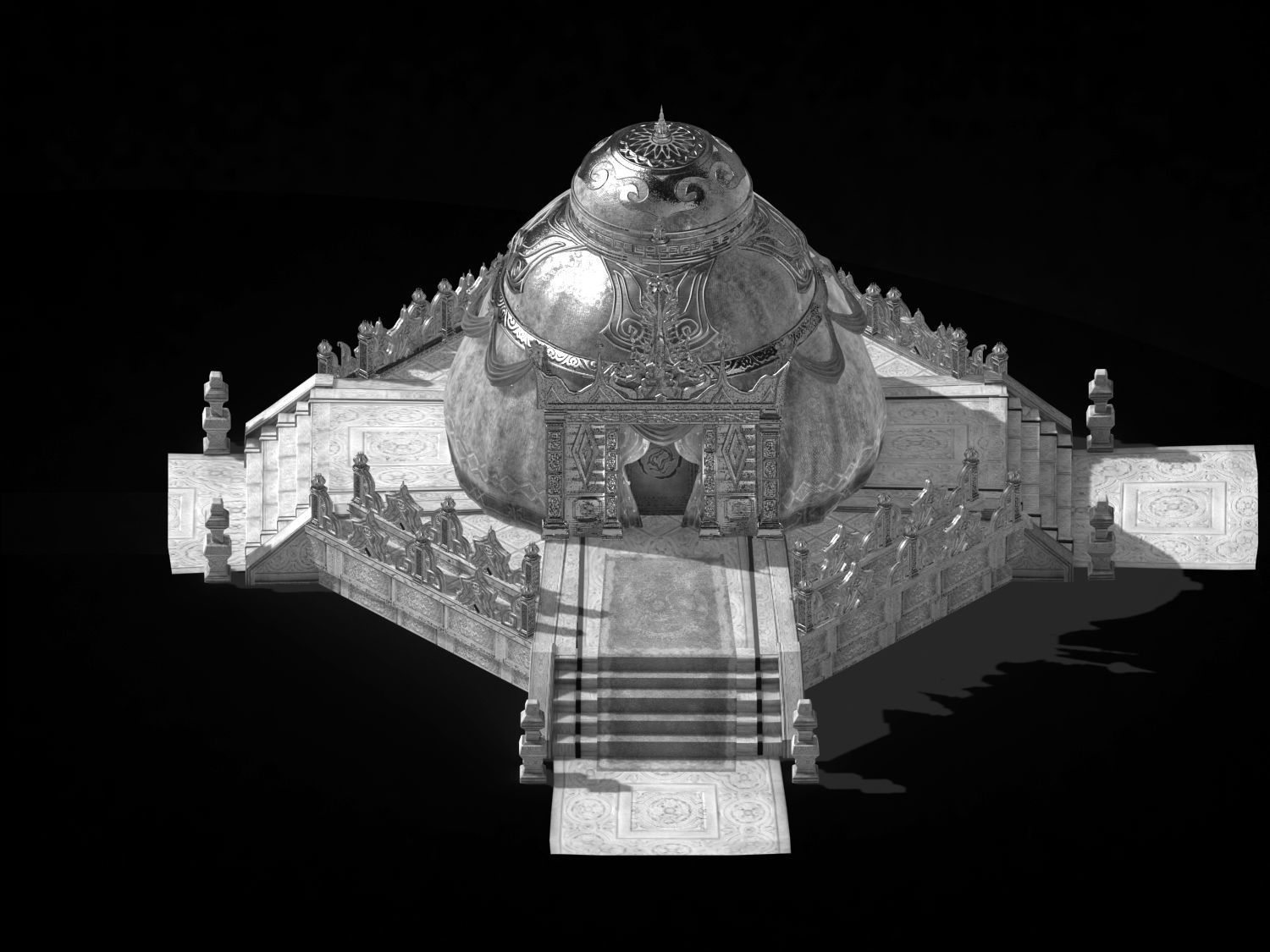 Temple Palace-Tiangong Tent 01 3D model_2